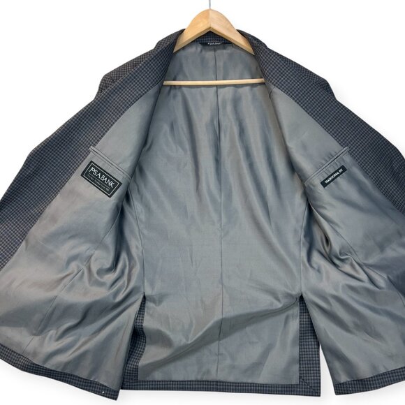 JoS. A. Bank Mens Blazer 1905 Micro Check Blue Gray Wool Traditional Fit Sz 40R - Picture 5 of 15